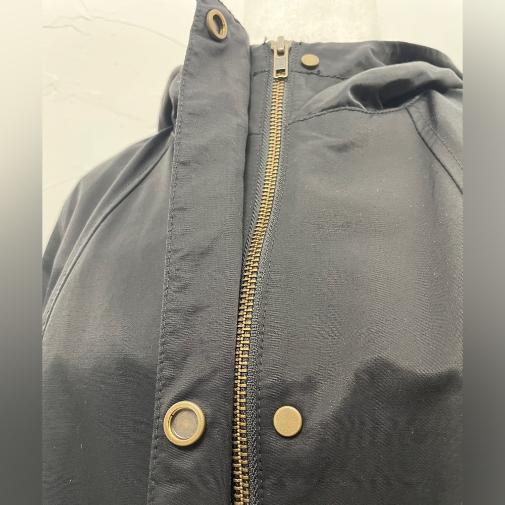 Eileen Fisher Black Organic Cotton Nylon Hooded Jacket - Picture 11 of 16